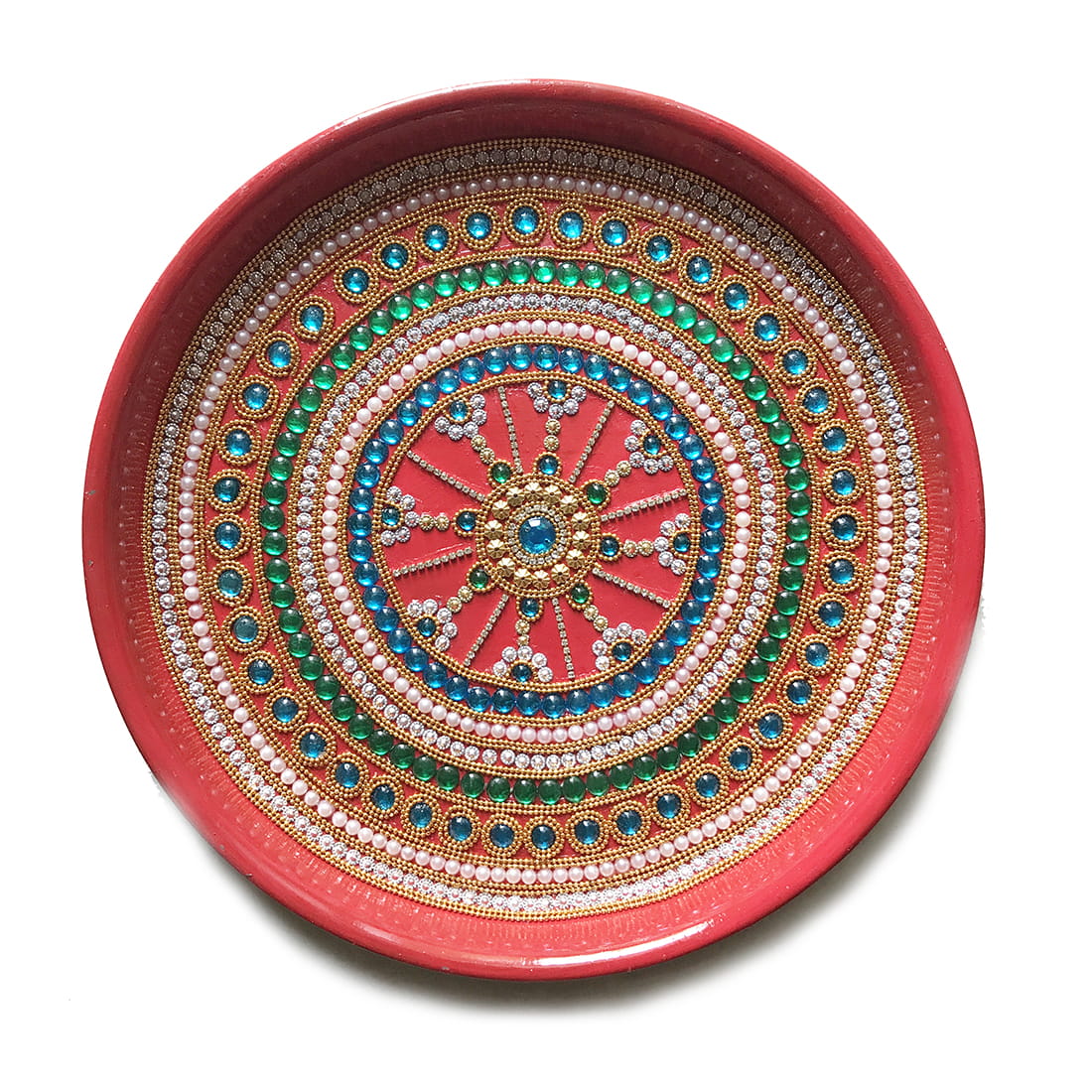 Kundan Decorated Thali – 02 – aabhaas design and craft